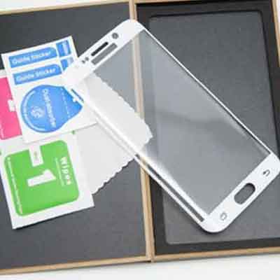 Samsung Galaxy S6 Edge glazen screenprotecor - wit - 9h - curved 3D