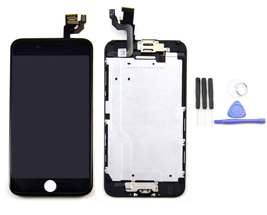 iphone 6 scherm incl alle onderdelen voorgemonteerd  - zwart - AA+