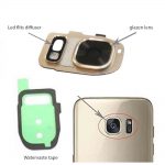Samsung Galaxy S7/ S7 Edge achter camera lens cover, glas lens en LED diffuser - Goud - compleet