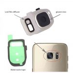 Samsung Galaxy S7/ S7 Edge achter camera lens cover, glas lens en LED diffuser - Zilver - compleet