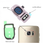 Samsung Galaxy S7/ S7 Edge achter camera lens cover, glas lens en LED diffuser - Rose Gold - compleet