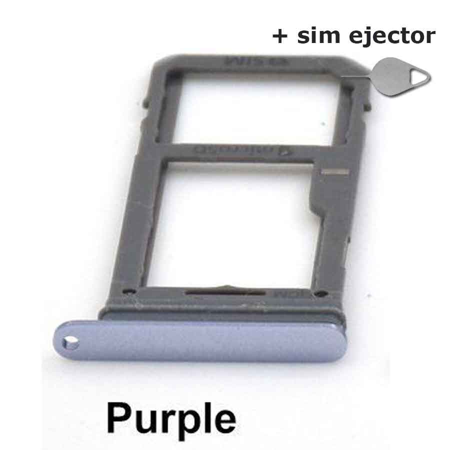 Simkaart houder/ Micro SD Kaart voor Samsung Galaxy S8 - Purple + deco pin-sim ejector