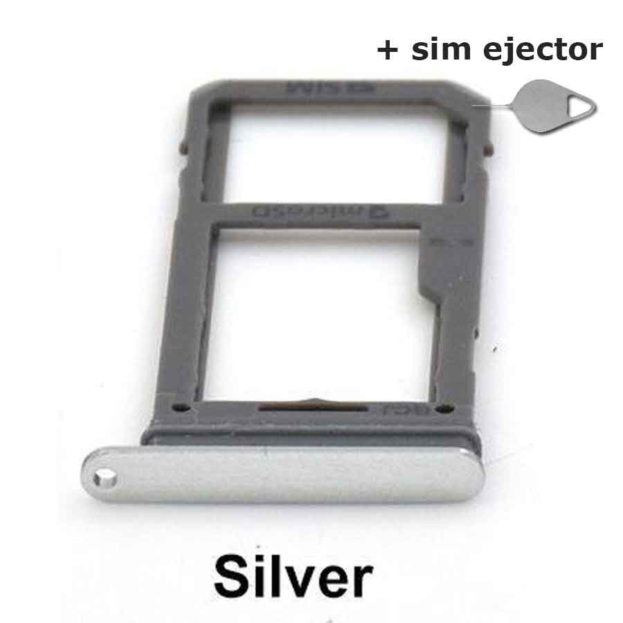 Simkaart houder/ Micro SD Kaart voor Samsung Galaxy S8 - Zilver + deco pin-sim ejector