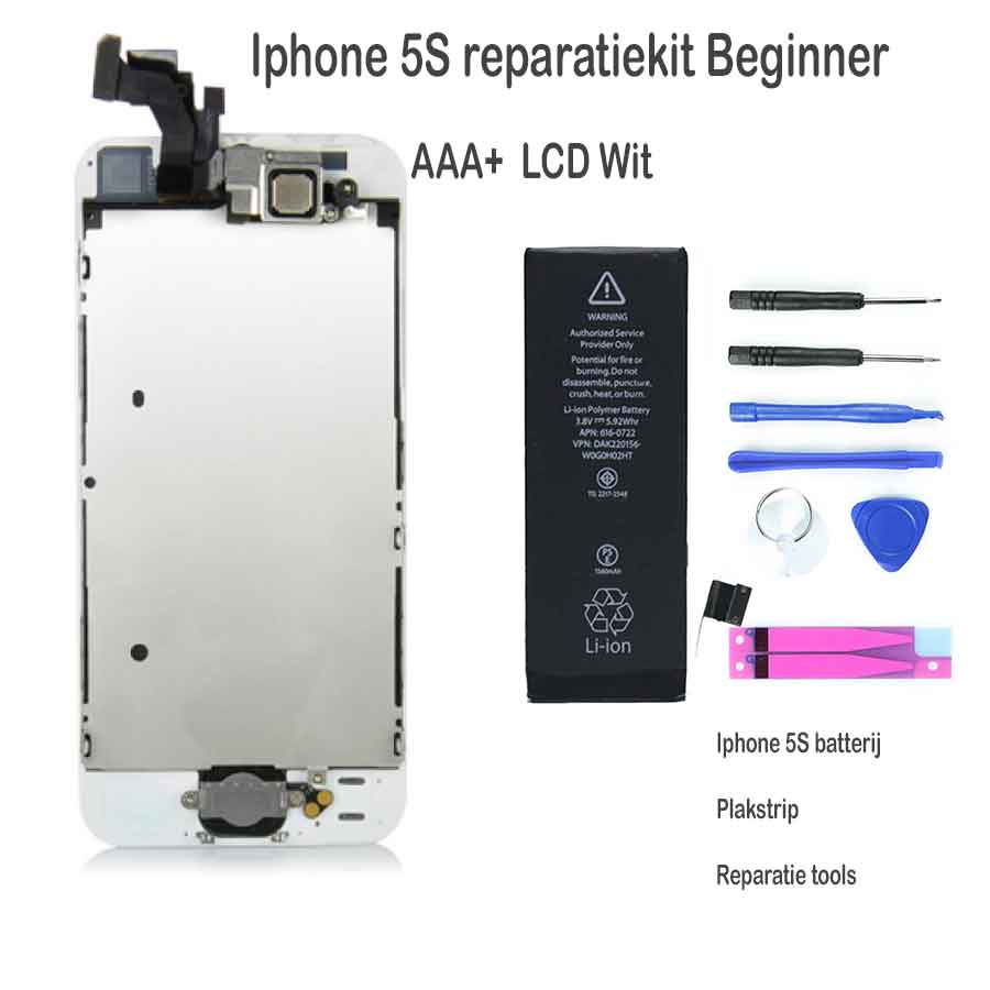 Iphone 5S LCD reparatie en upgrade kit - voor de beginner - Wit