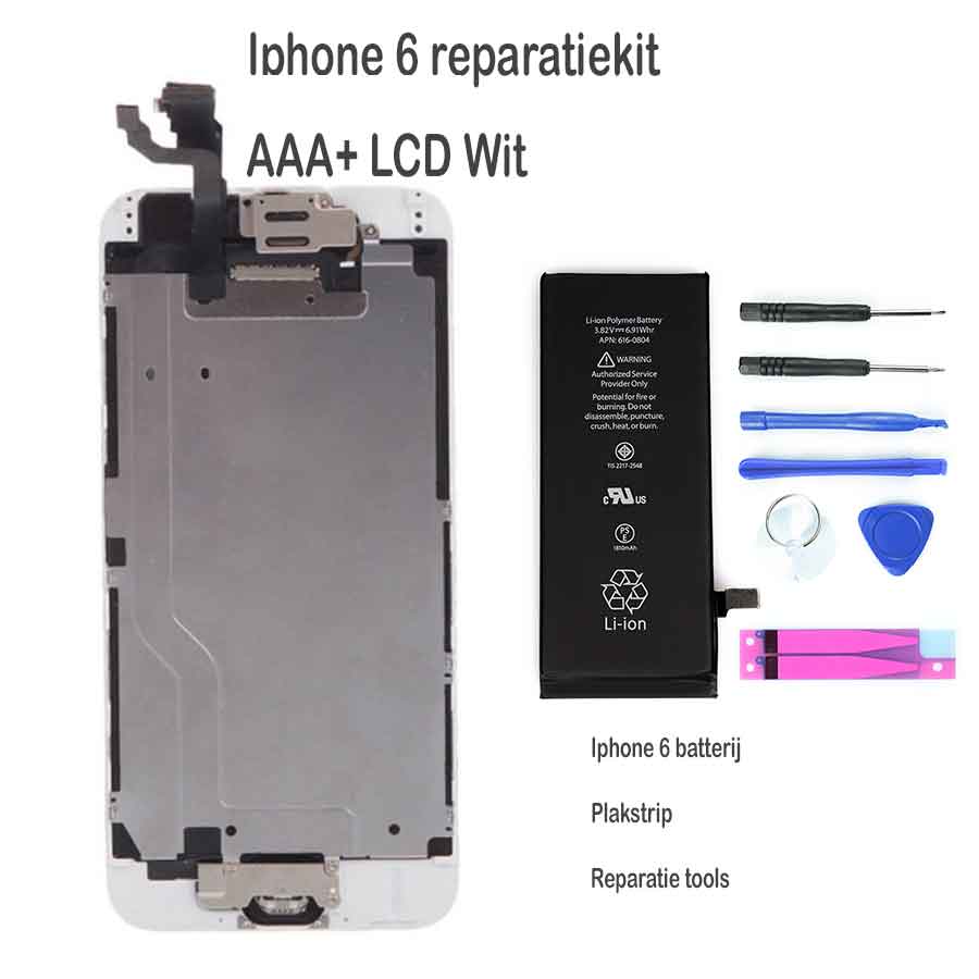 Iphone 6 LCD reparatie en upgrade kit voor de Beginner - Wit