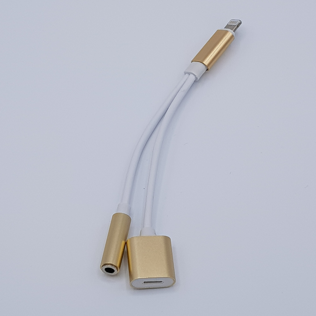 2 in 1 ligtning kabel voor audio & opladen - voor iPhone 7 / 8/ X - Goud