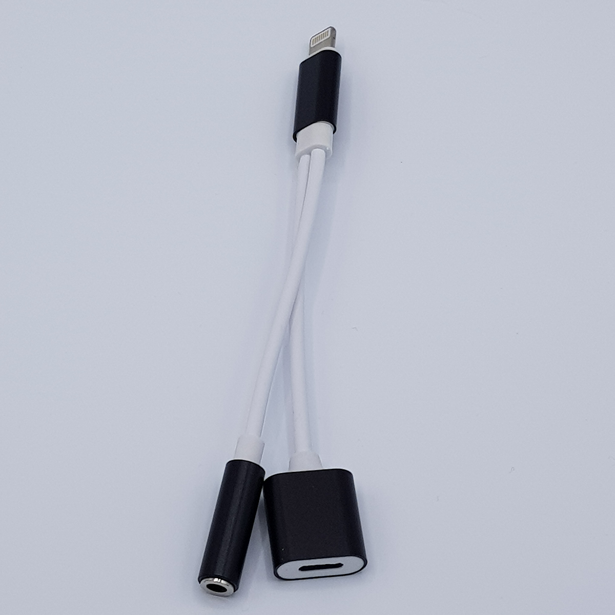 2 in 1 kabel voor audio & opladen - voor iPhone 7 / 8/ X - Zwart