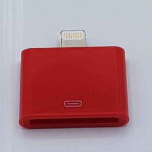 30 Pins Naar 8 Pins Adapter - Voor Ipad / iPhone - Rood
