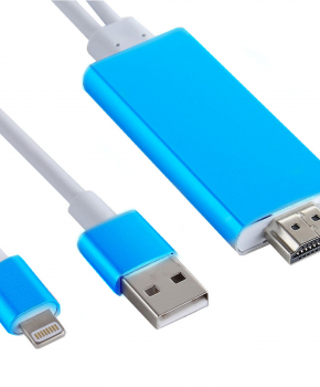 8 pin naar HDMI kabel - TV Adapter - voor Ipad / ipod en IPhone 5 tot X - Blauw- 1.8 M