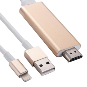 8 pins naar HDMI kabel - TV Adapter - voor Ipad / ipod en IPhone 5 tot X - Goud - 1.8 M