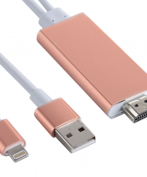 8 pins naar HDMI kabel - TV Adapter - voor Ipad / ipod en IPhone 5 tot X - Roze- 1.8 M