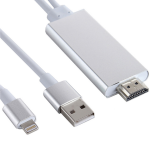 8 pins naar HDMI kabel - TV Adapter - voor Ipad / ipod en IPhone 5 tot X - zilver- 1.8 M