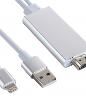 8 pins naar HDMI kabel - TV Adapter - voor Ipad / ipod en IPhone 5 tot X - zilver- 1.8 M