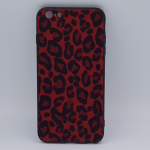 iPhone 7 hoesje  - panter look - pluizig -rood