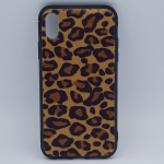 iPhone XR hoesje - panter look - pluizig - geel