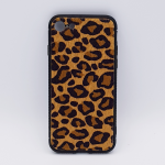 iPhone 7 hoesje - panter look - pluizig - geel/bruin