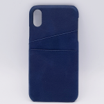 Voor IPhone X - kunstlederen back cover / wallet - blauw
