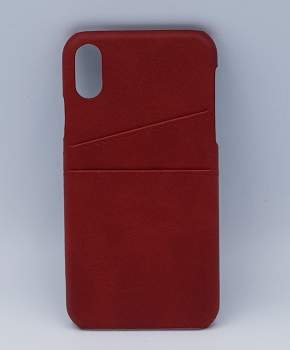 Voor iPhone X - kunstlederen back cover / wallet - rood