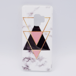 Samsung S9 hoesje - marble triangels black & pink