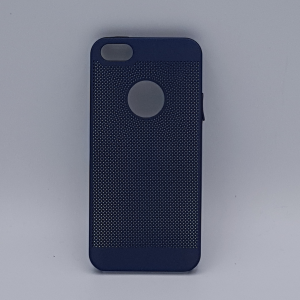 iPhone 5, 5s, SE hoesje - effen blauw gaas-look