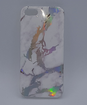 iPhone 5, 5s, SE hoesje - white marble glow