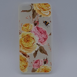 iPhone 5, 5s, SE hoesje - yellow and pink roses