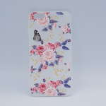 iPhone 6 Plus hoesje  - pink roses with butterfly