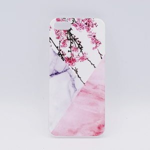 iPhone 7/ 8  hoesje - Triangle Marble flower pink