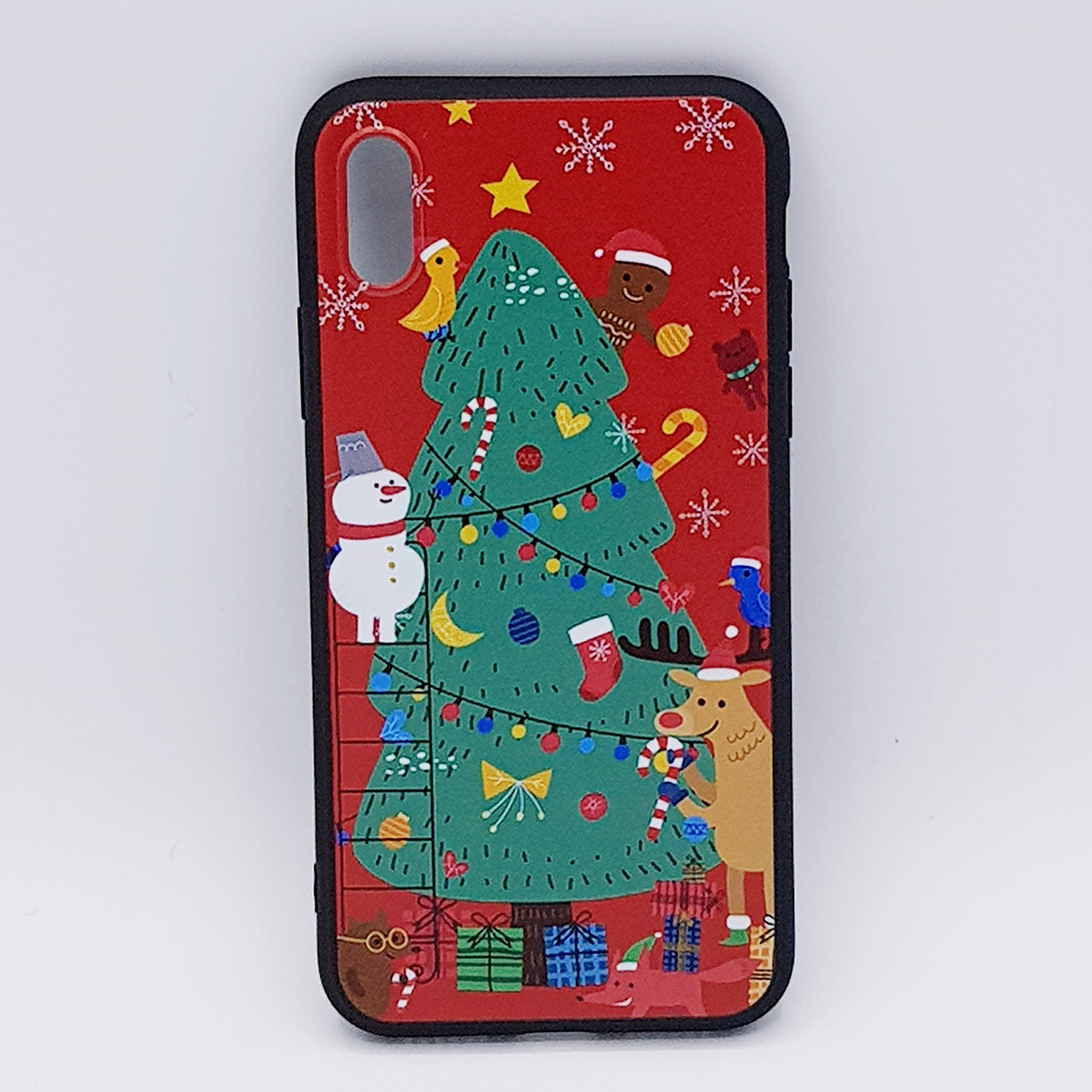 iPhone X  hoesje  - kerst - kerstboom tafereel