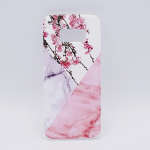 Voor Samsung S8 - hoesje - Triangle Marble flower pink