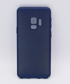 Voor Samsung Galaxy S9 - hoesje - metaal gaas look - blauw