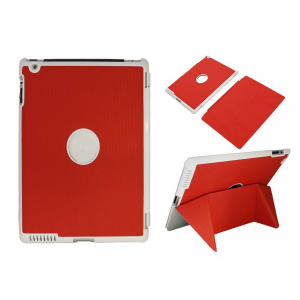 Voor iPad 2/3 smart case / hoes  - met magnetische opvouwbare standaard - rood