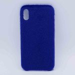 Voor IPhone XR  hoesje - zacht pluizig - blauw