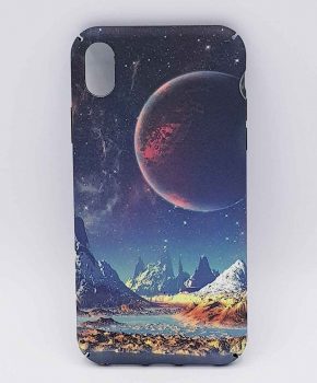 iPhone XR - hoesje - mountains in a red moon
