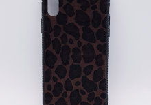 iPhone XR - hoesje - panter print - pluizig - bruin
