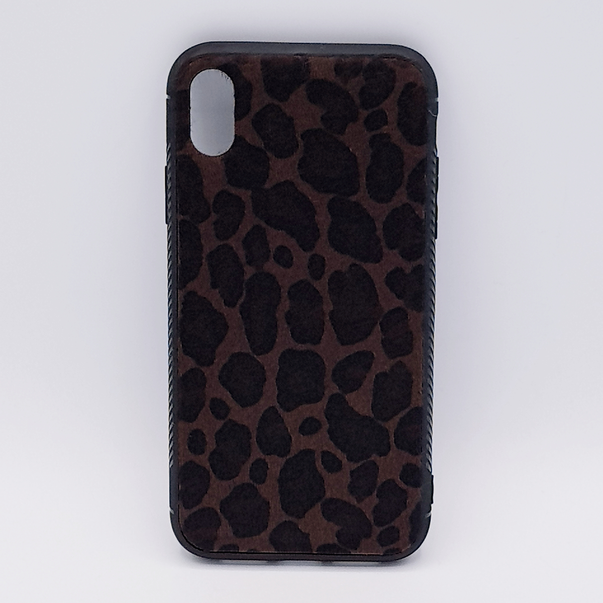 iPhone XR - hoesje - panter print - pluizig - bruin