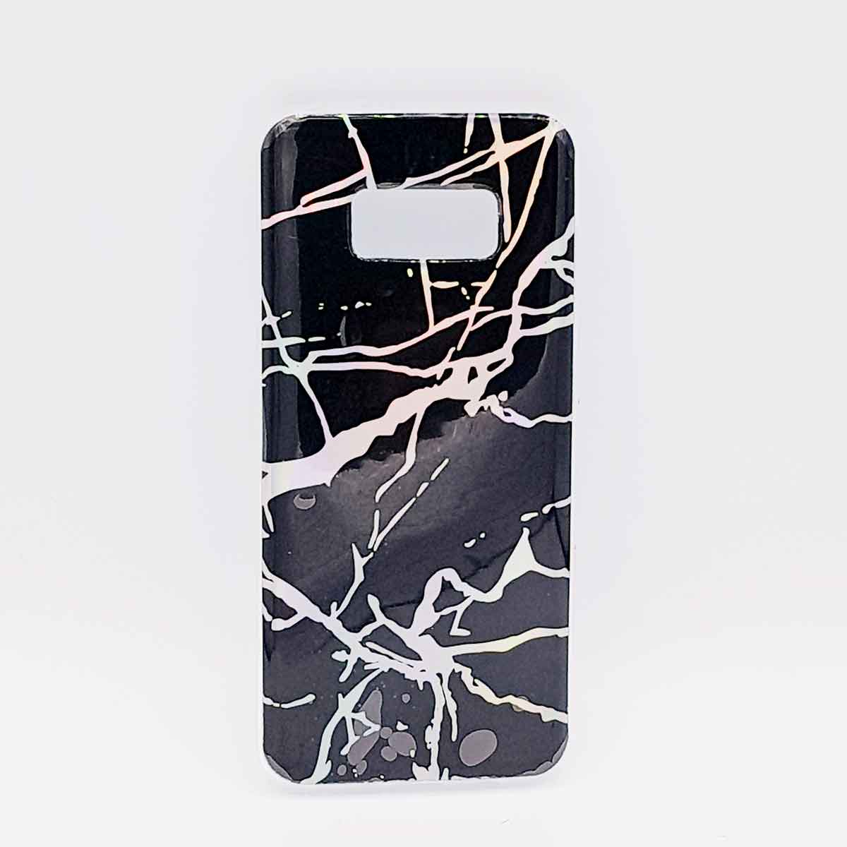 Voor Samsung Galaxy S8  - hoesje - black marble glow