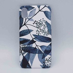 iPhone XR - hoesje - blue leaves