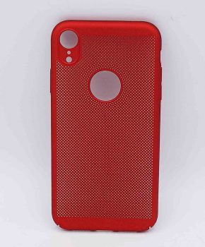 Voor IPhone XR - hoesje - metaal gaas look - Rood