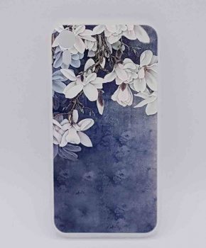 iPhone XR - hoesje - White Lillies on blue