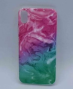 iPhone XR - hoesje - Pink & green swirl