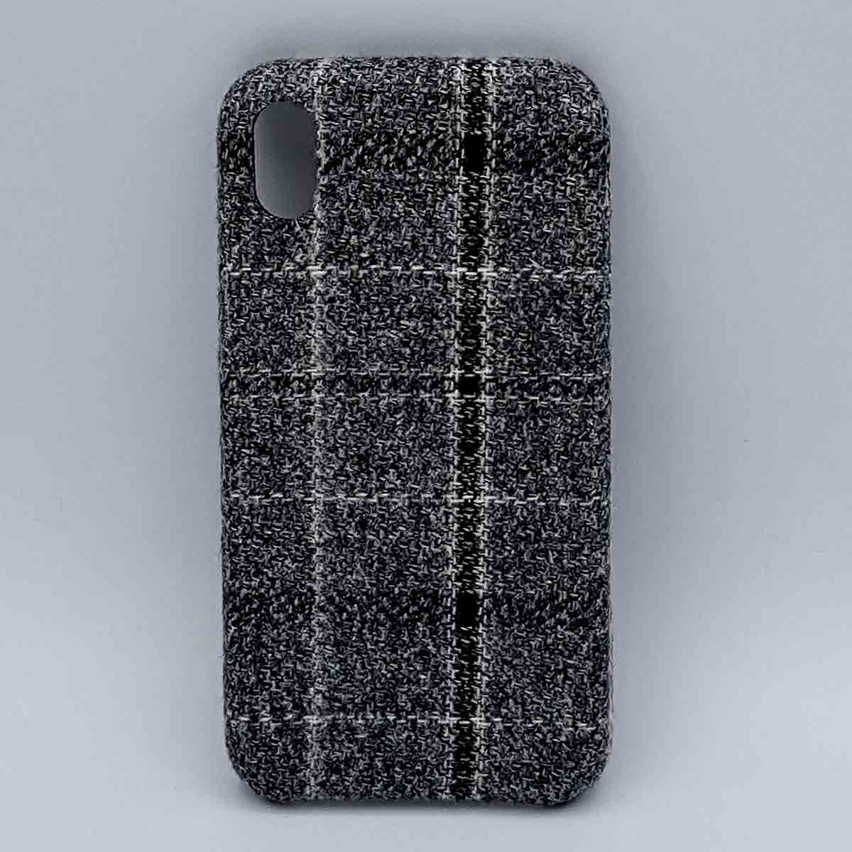 iPhone XR - hoesje - stof - schotse ruit - zwart