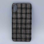 iPhone XR - hoesje - stof - schotse ruit - grijs
