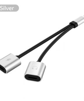 2 in 1 Lightning Kabel Audio Adapter Splitter -zilver  - voor iPhone 7 / 8 en X