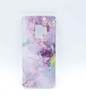 Voor Samsung Galaxy S9 – hoesje - lila marble flash