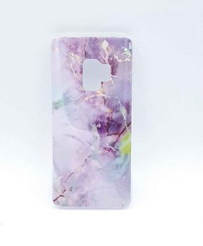 Voor Samsung Galaxy S9 – hoesje - lila marble flash