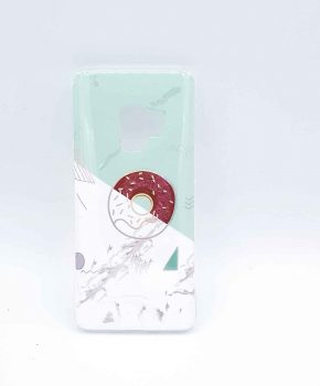 Voor Samsung Galaxy S9 - hoesje - donut on marble - groen