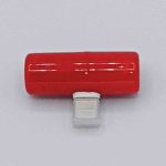 Capsule dual Light-ning Splitter - 8 pins en 3.5 mm jack - rood
