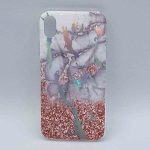 Voor IPhone XR - hoesje - Marble flower pink