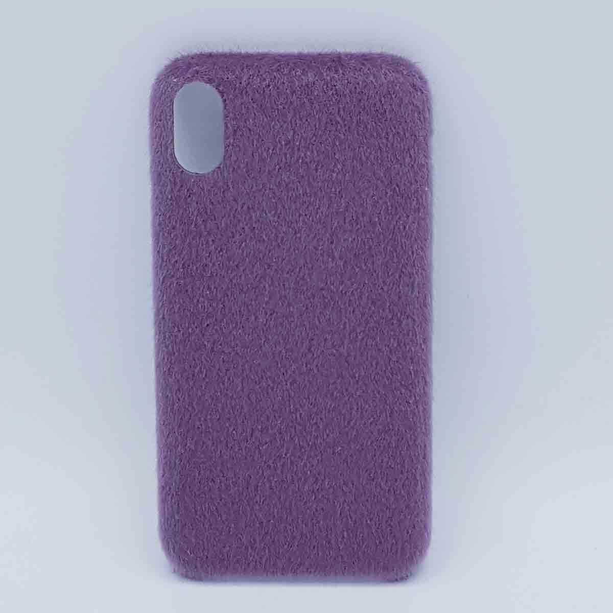 Voor IPhone XR  hoesje - zacht pluizig - paars